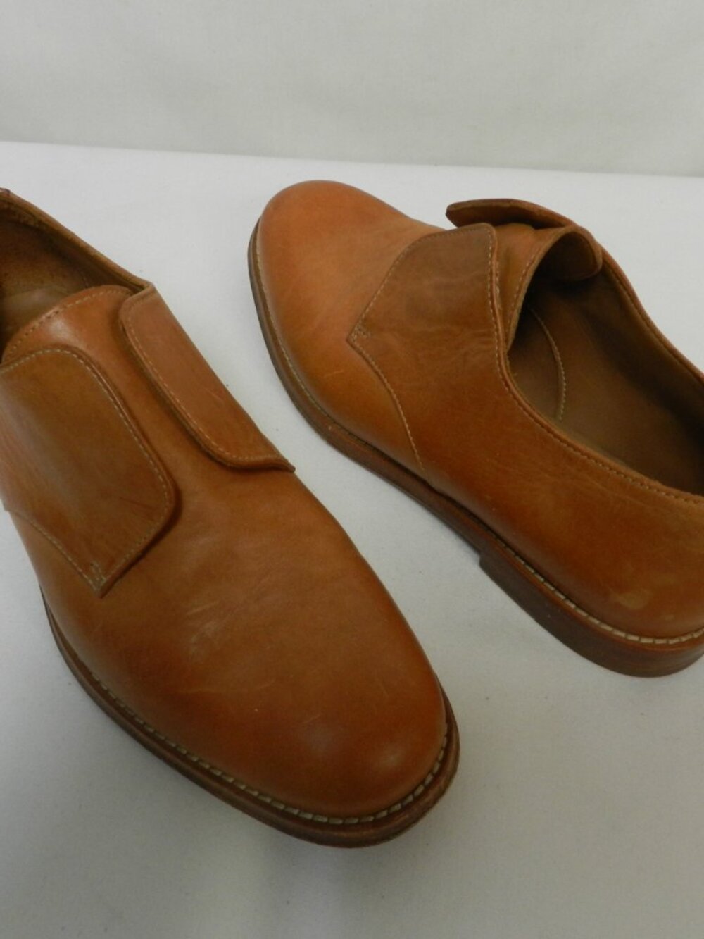 Vanessa Bruno Size 37 US 7 saddle leather loafers slides flats tan brown Women